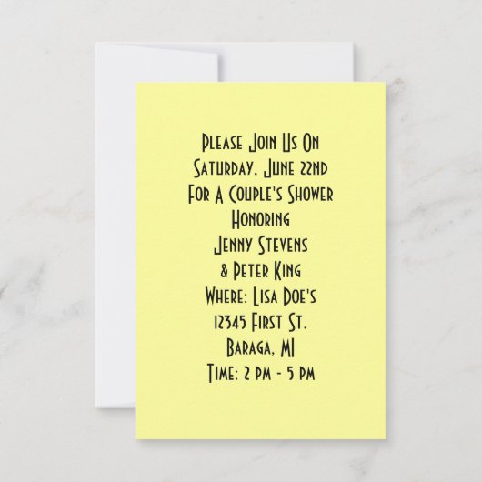 Fun Retro Zijne & Hers Couple's Shower Invitations Kaart (Achterkant)
