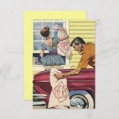 Fun Retro Zijne & Hers Couple's Shower Invitations Kaart (Voorkant / Achterkant)