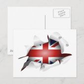 Fun Ripped Hole met Unijack Flag Briefkaart (Voorkant / Achterkant)