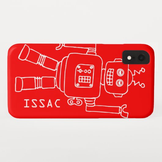 Fun-robot: rode en witte jongens Case-Mate iPhone case (Achterkant (horizontaal))