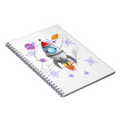 Fun Rocket Ship Space Stars Planets Notitieboek (Rechterzijde)