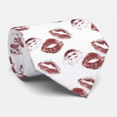 FUN! Rode lipstick Prints Stropdas (Opgerold)