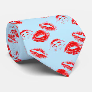 FUN! Rode lipstick Prints Stropdas