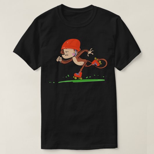 Fun Roller Skating Monkey T-shirt (Design voorkant)