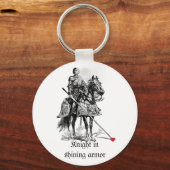 Fun Romantic Knight in Shining Armor Humor Sleutelhanger (Voorkant)