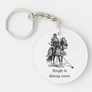 Fun Romantic Knight in Shining Armor Humor Sleutelhanger