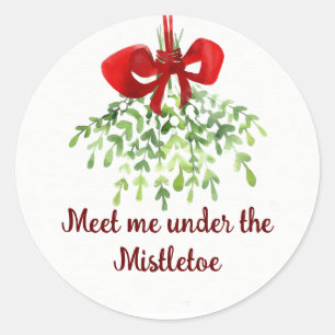 Fun Romantic ontmoet Mistletoe Quote Kerstmis Ronde Sticker