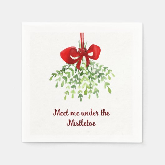 Fun Romantic ontmoet Mistletoe Quote Kerstmis Servet (Voorkant)