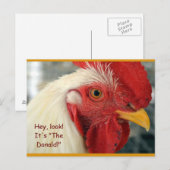 Fun Rooster Briefkaart "Hey, kijk! Het is de Donal (Voorkant / Achterkant)