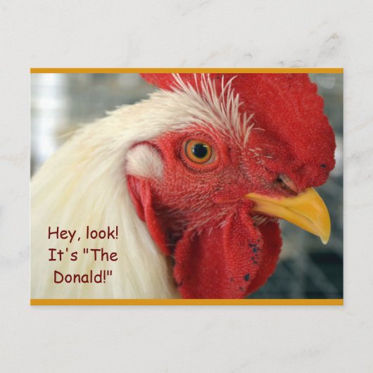Fun Rooster Briefkaart "Hey, kijk! Het is de Donal (Voorkant)