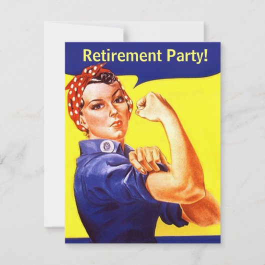 Fun Rosie The Riveter Retirement Party Kaart (Voorkant)