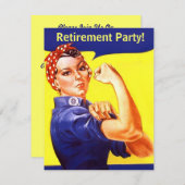 Fun Rosie The Riveter Retirement Party Kaart (Voorkant / Achterkant)
