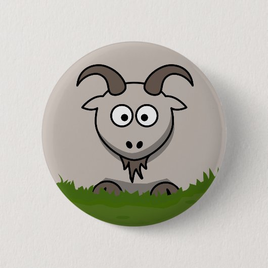 Fun Round Cartoon Goat Ronde Button 5,7 Cm (Voorkant)