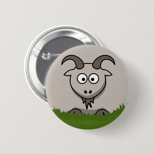 Fun Round Cartoon Goat Ronde Button 5,7 Cm (Voorkant /achterkant)