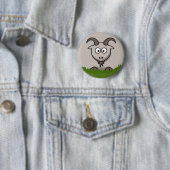 Fun Round Cartoon Goat Ronde Button 5,7 Cm (In situ)