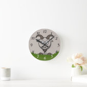 Fun Round Cartoon Goat Ronde Klok (Huis)