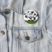 Fun Round Cartoon Koe Ronde Button 5,7 Cm (In situ)