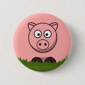 Fun Round Cartoon Pig Ronde Button 5,7 Cm (Voorkant)