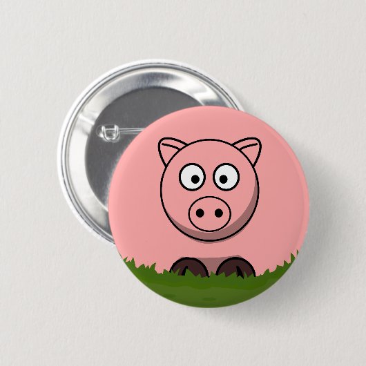 Fun Round Cartoon Pig Ronde Button 5,7 Cm (Voorkant /achterkant)