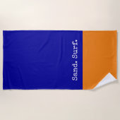 Fun Royal Blue Oranje Abstract Sand Surf Shore Strandlaken (Voorkant)