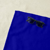 Fun Royal Blue Oranje Abstract Sand Surf Shore Strandlaken (In situ)