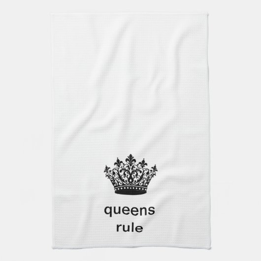 Fun Royal "Queens Rule" Theedoek (Verticaal)