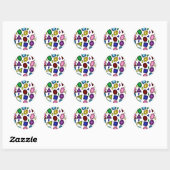 Fun Royal Rainbow Edelstenen en sieraden Patroon Ronde Sticker (Vel)