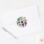 Fun Royal Rainbow Edelstenen en sieraden Patroon Ronde Sticker (Envelop)