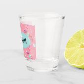 Fun roze 1990-videokaart op maat shot glas (Rechts)