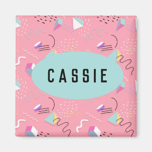 Fun roze 1990-videokaart Throwback Magneet