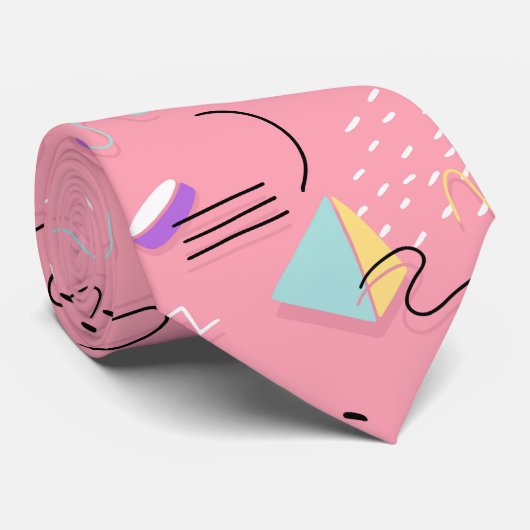 Fun roze 1990-videokaart Throwback Stropdas (Opgerold)