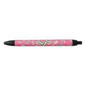 Fun roze domino-patroon zwarte inkt pen (Voorkant)