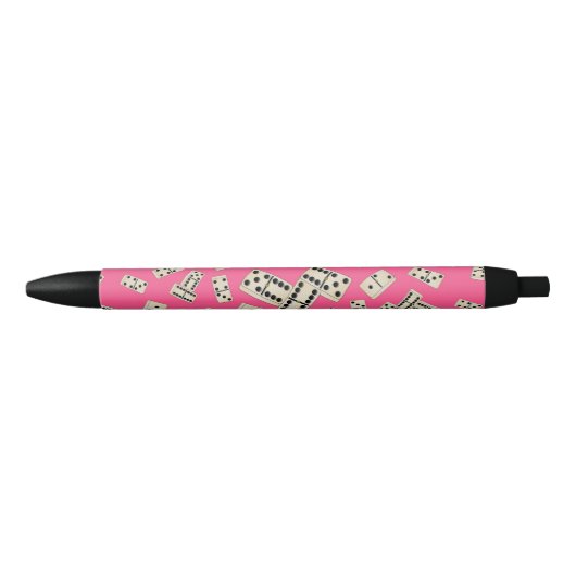 Fun roze domino-patroon zwarte inkt pen (Voorkant)