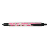 Fun roze domino-patroon zwarte inkt pen (Achterkant)