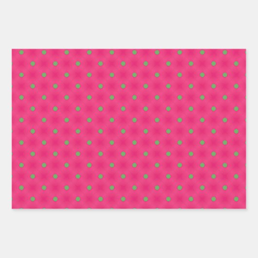 Fun roze en groen modern design inpakpapier vel (Voorkant 2)