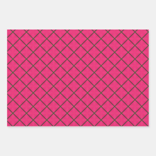 Fun roze en groen modern design inpakpapier vel (Voorkant)