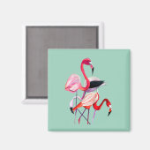 Fun roze flamingo waterverf illustratie magneet (Voorkant / Achterkant)