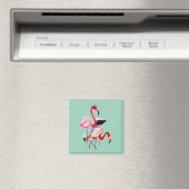 Fun roze flamingo waterverf illustratie magneet (Insitu (Vaatwasser))