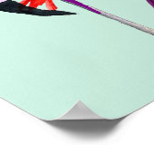 Fun roze flamingo waterverf illustratie poster (Hoek)