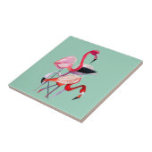 Fun roze flamingo waterverf illustratie tegeltje (Zijkant)