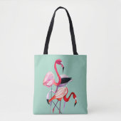 Fun roze flamingo waterverf illustratie tote bag (Voorkant)