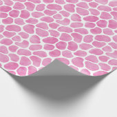 Fun, roze Giraffe Patroon Cadeaupapier (Hoek)