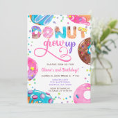 Fun roze paarse blue donuts verjaardagsfeest kaart (Staand voorkant)