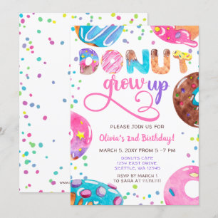 Fun roze paarse blue donuts verjaardagsfeest kaart