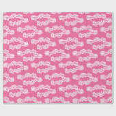 Fun roze spa party word art wrappaper cadeaupapier (Vlak)