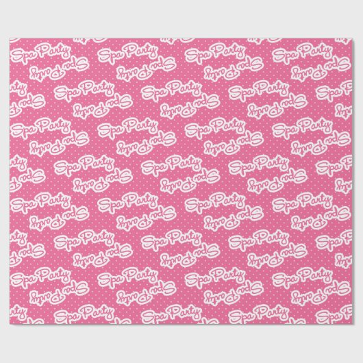 Fun roze spa party word art wrappaper cadeaupapier (Vlak)