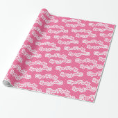 Fun roze spa party word art wrappaper cadeaupapier (Uitgerold)