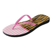 Fun. roze stripes en vingerafdruk teenslippers (Schuin)
