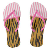 Fun. roze stripes en vingerafdruk teenslippers (Voetbed)