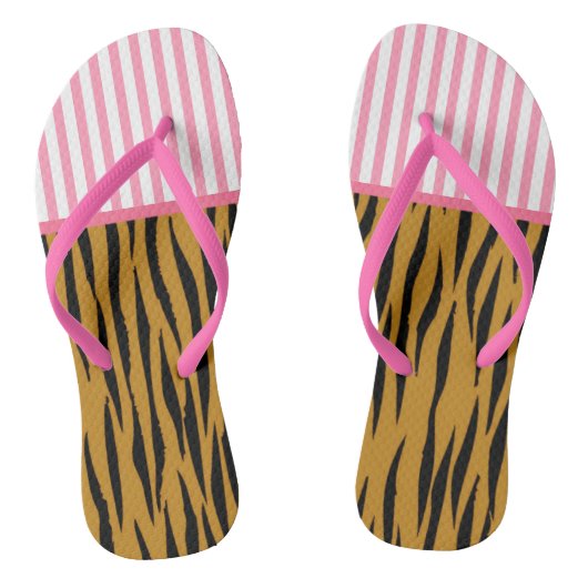 Fun. roze stripes en vingerafdruk teenslippers (Voetbed)